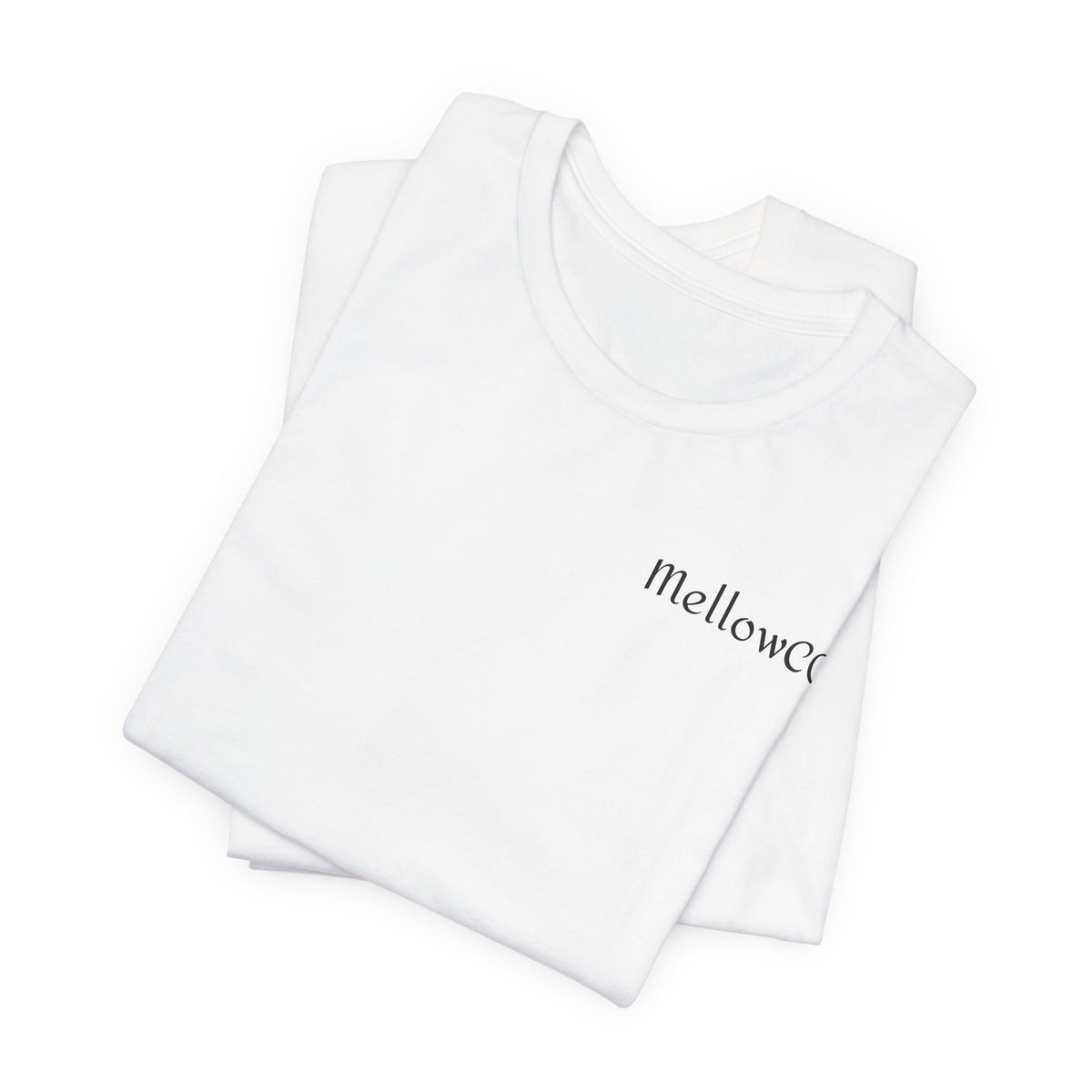Minimalist 'MellowCO' Logo Tee — White Short Sleeve T-Shirt