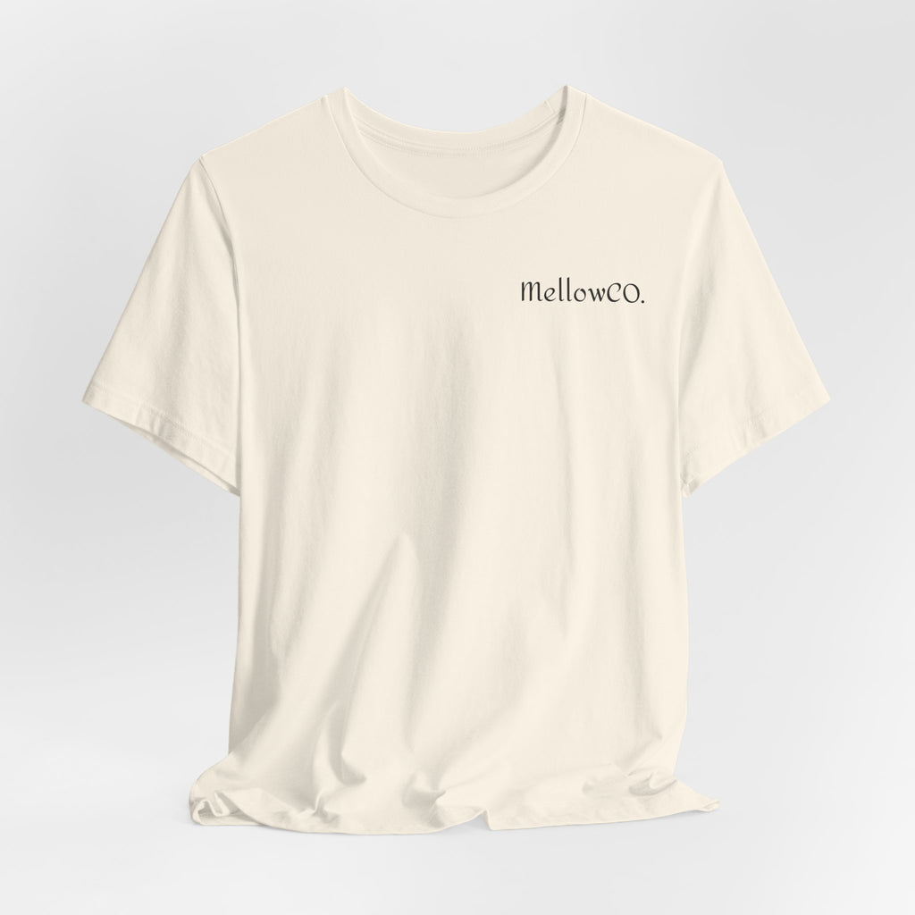 Minimalist 'MellowCO' Logo Tee — White Short Sleeve T-Shirt