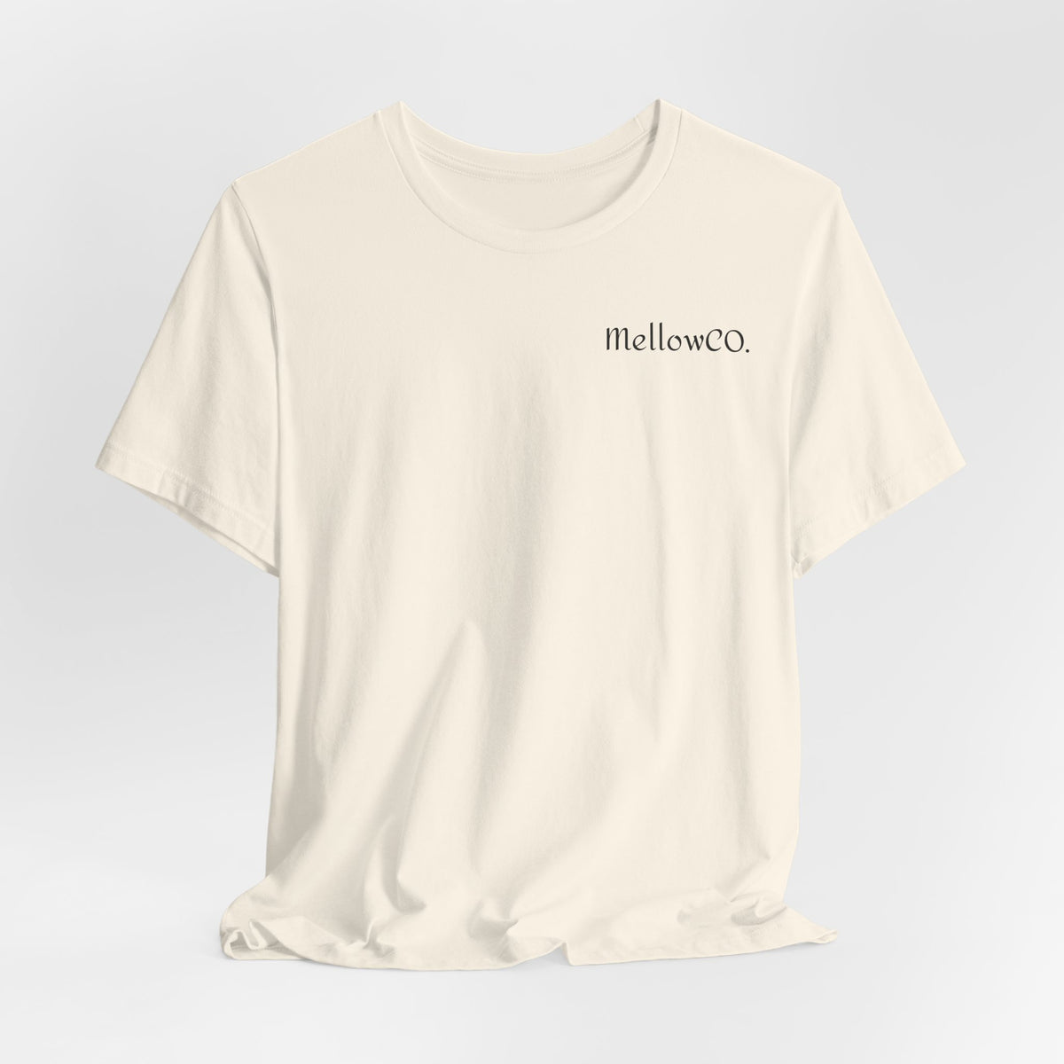 Minimalist 'MellowCO' Logo Tee — White Short Sleeve T-Shirt
