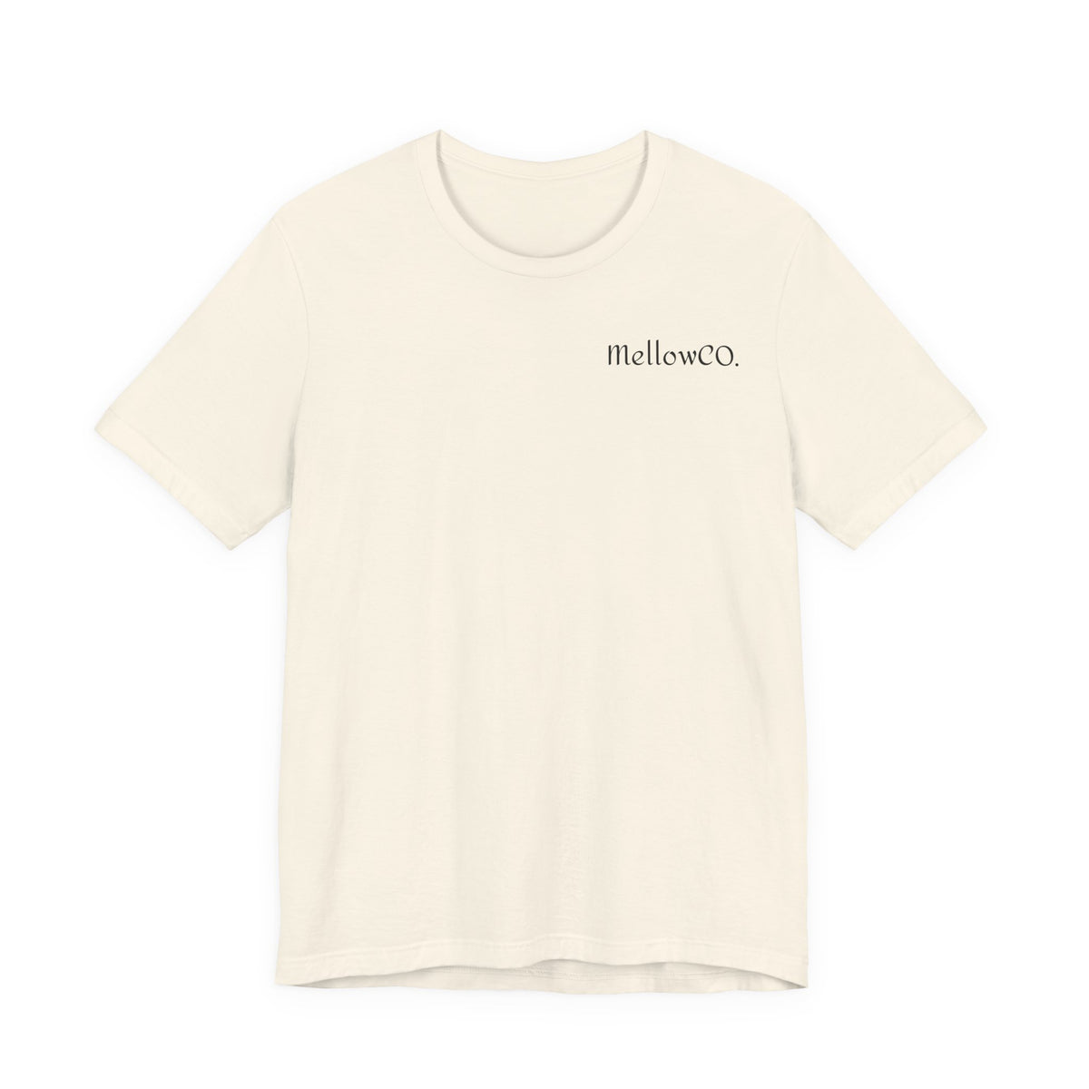 Minimalist 'MellowCO' Logo Tee — White Short Sleeve T-Shirt