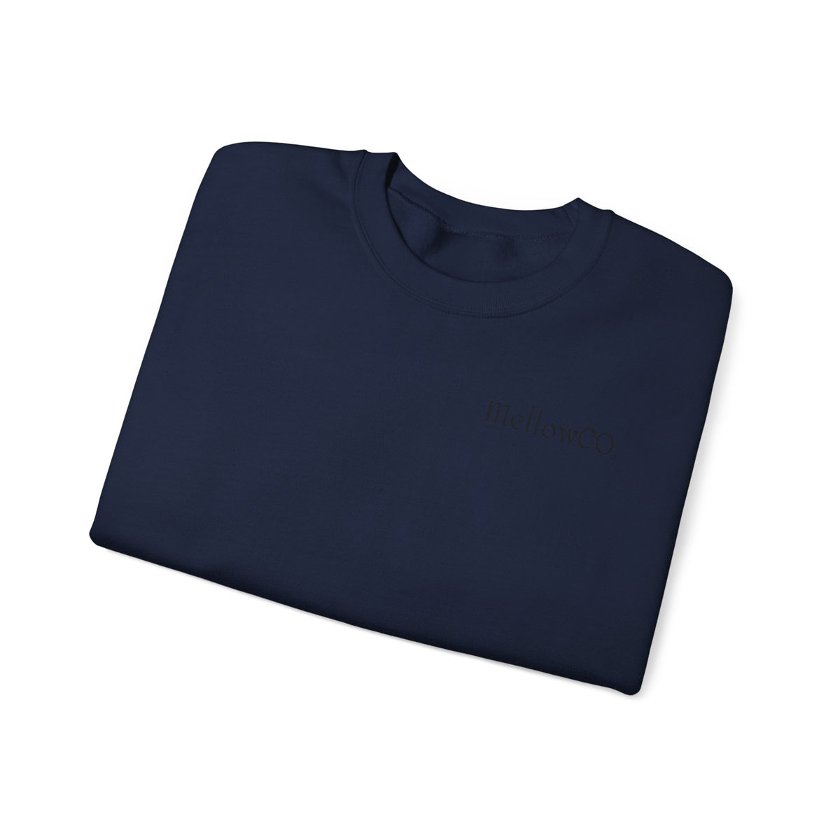 Minimal 'Mellow&C0' Crewneck Sweatshirt — Soft White Casual Pullover