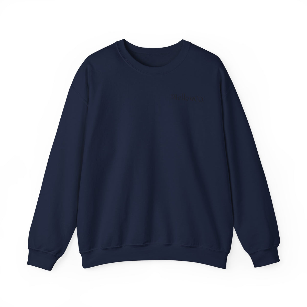 Minimal 'Mellow&C0' Crewneck Sweatshirt — Soft White Casual Pullover