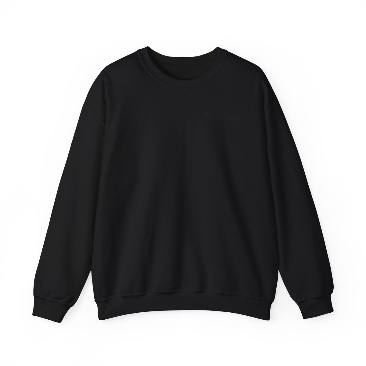 Minimal 'Mellow&C0' Crewneck Sweatshirt — Soft White Casual Pullover
