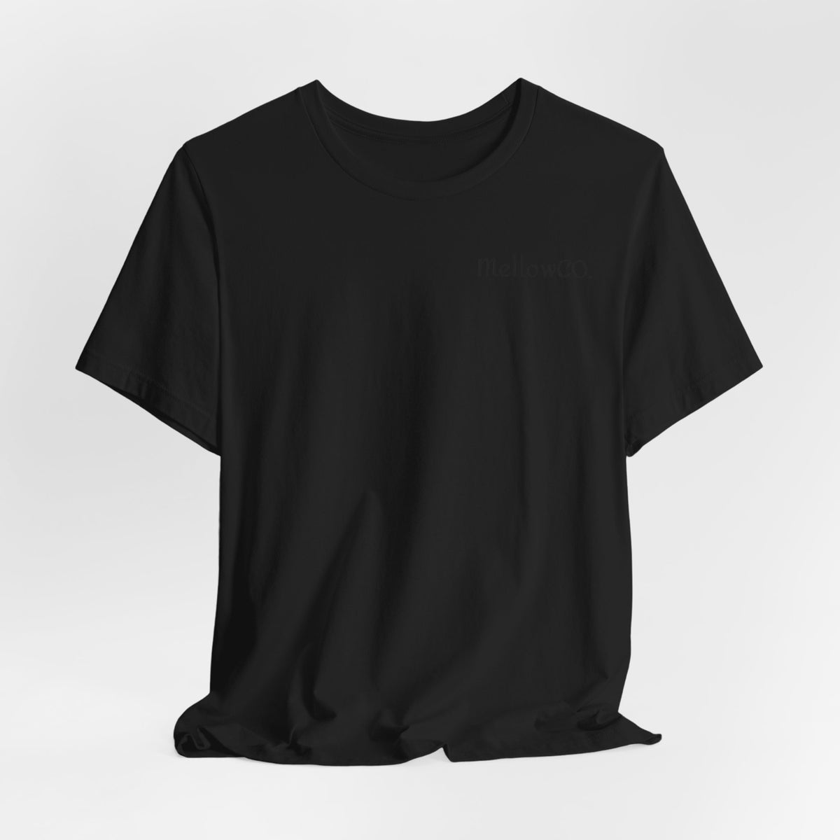Minimalist 'MellowCO' Logo Tee — White Short Sleeve T-Shirt