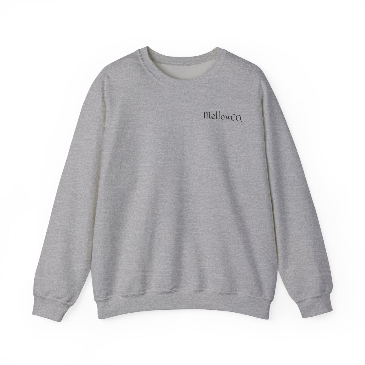 Minimal 'Mellow&C0' Crewneck Sweatshirt — Soft White Casual Pullover