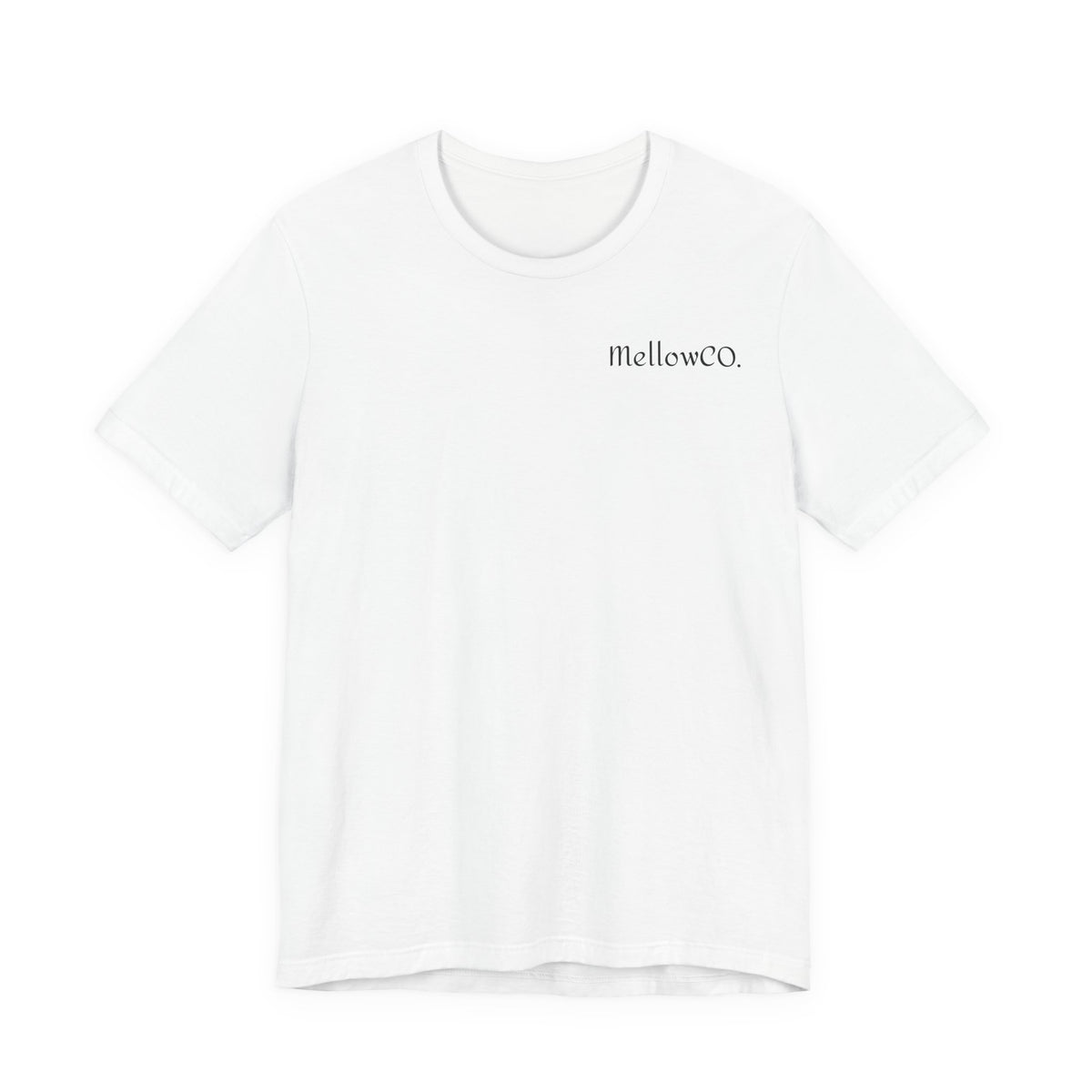 Minimalist 'MellowCO' Logo Tee — White Short Sleeve T-Shirt