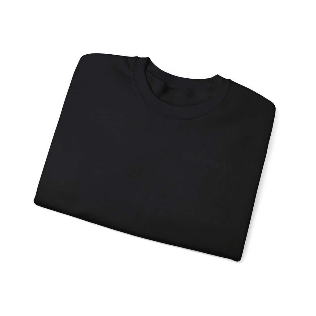 Minimal 'Mellow&C0' Crewneck Sweatshirt — Soft White Casual Pullover